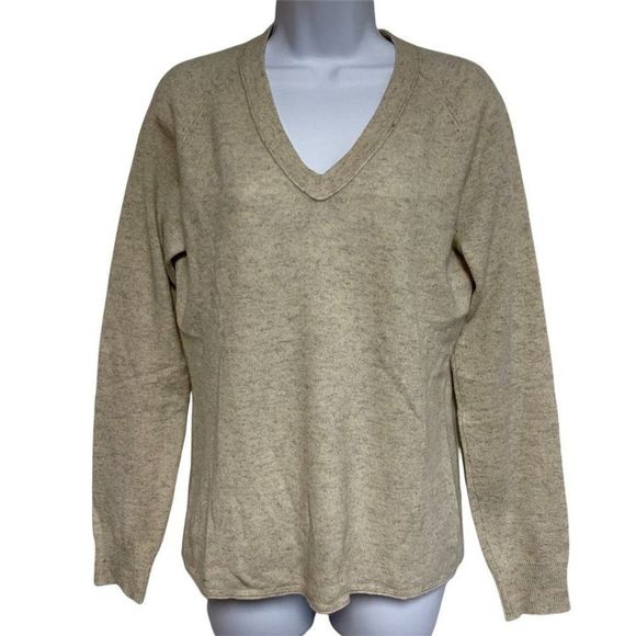 MAGASCHONI Cashmere V-Neck Sweater‎ Ivory Women's Size M - Picture 1 of 10